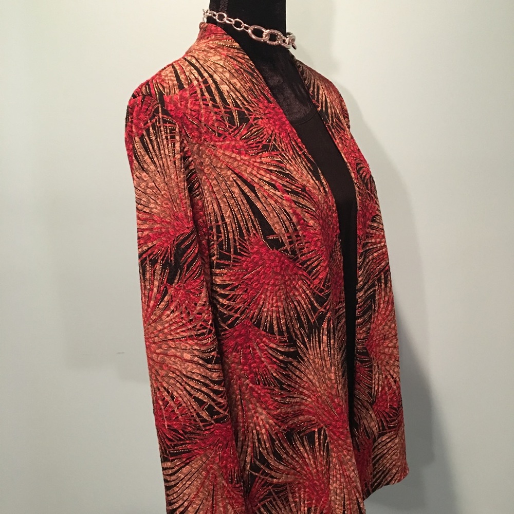 JM collection Red multicolored jacket